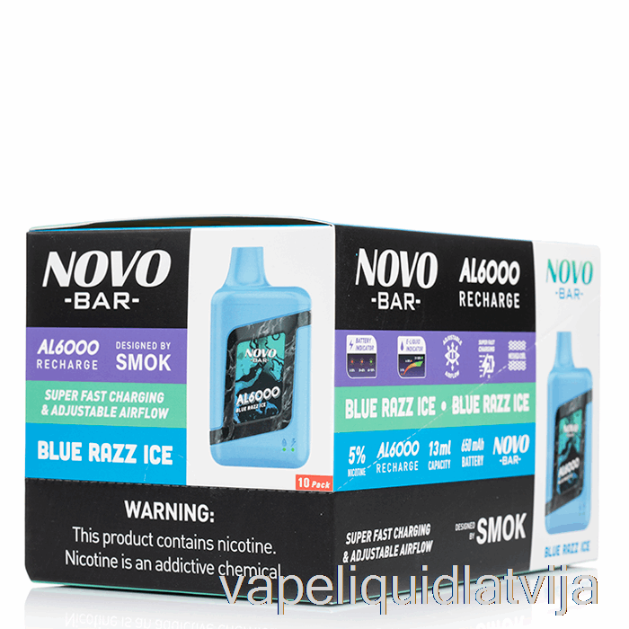 [10 Iepakojumu] Smok Novo Bar Al6000 Vienreizējās Lietošanas Vape šķidrums